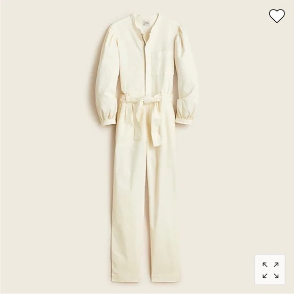 J.Crew • Puff Sleeve Chino Jumpsuit - Picture 1 of 6